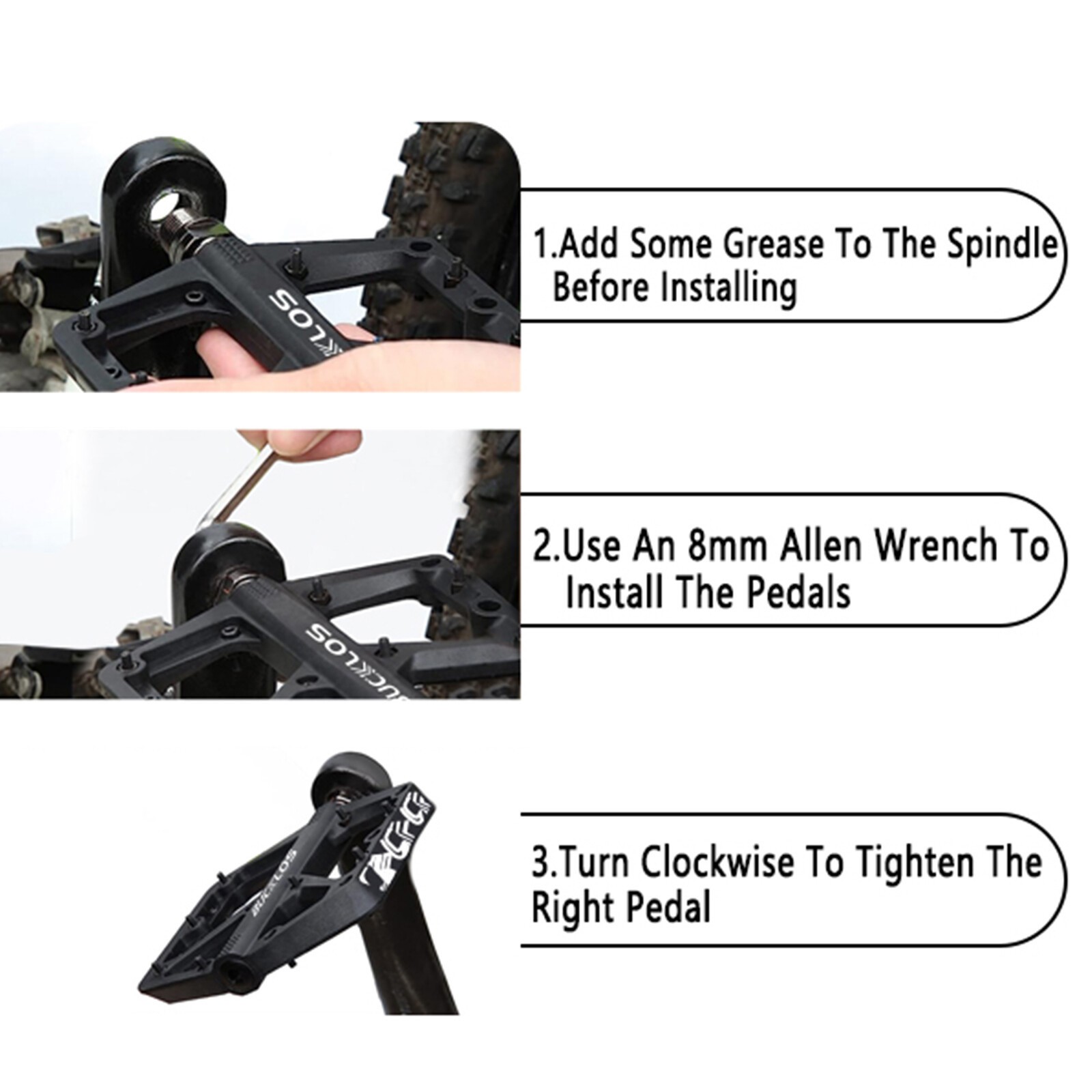 Mountain Road Bike Bicycle Bearing Pedals Widen Nylon Pedals 9/16″ For ROCKBROS