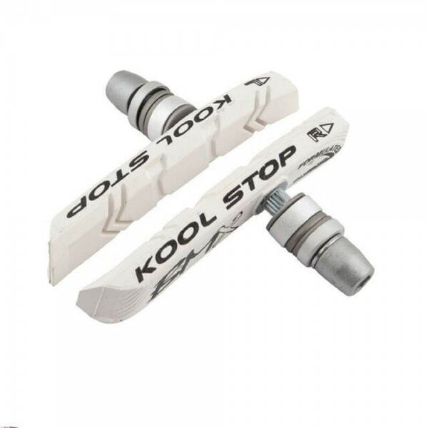 KOOL-STOP KS BMX NUT TYPE THREADED BRAKE SHOES WHITE PAIR