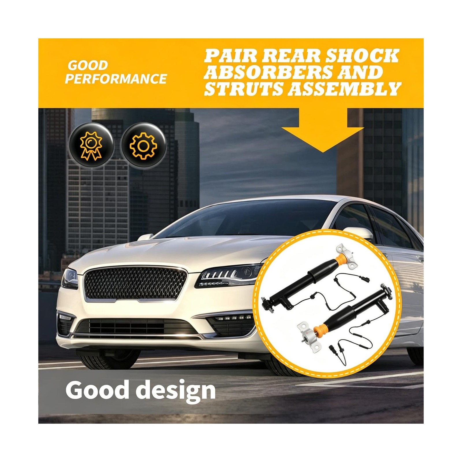 EG9Z18125B Pair Rear Shock Absorbers and Struts Assembly Compatible with MKZ …