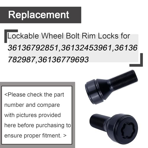 Lockable Wheel Bolt Rim Locks M14x1.25 Compatible with BMW 228i 328d 328i 335i