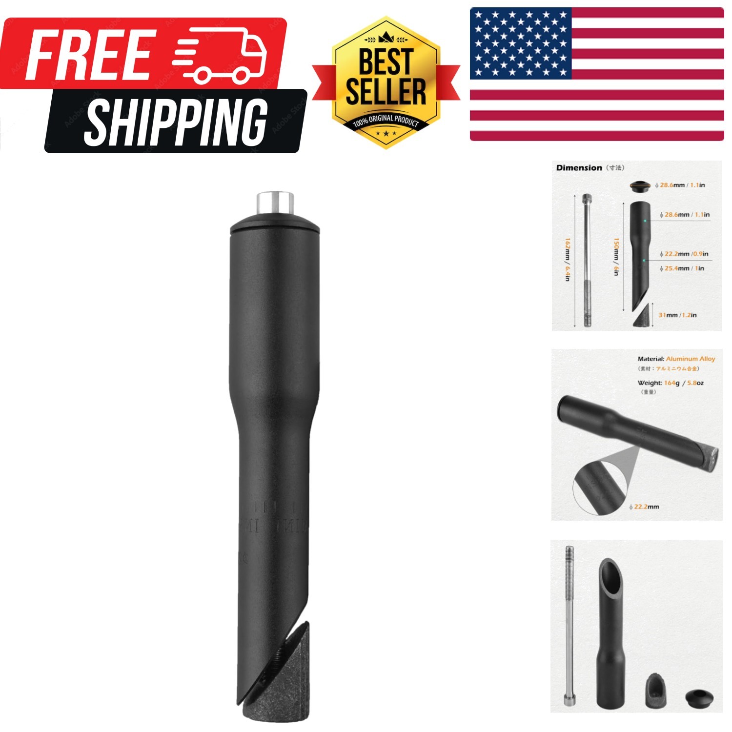 Stem Riser Adapter Aluminum Bike Fork Stem Quill Riser Extender Extension Roa…