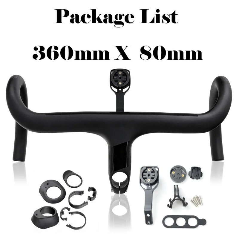 Carbon Road Bike Integrated Handlebar with Stem 28.6mm 340/360MM Include Spacers
