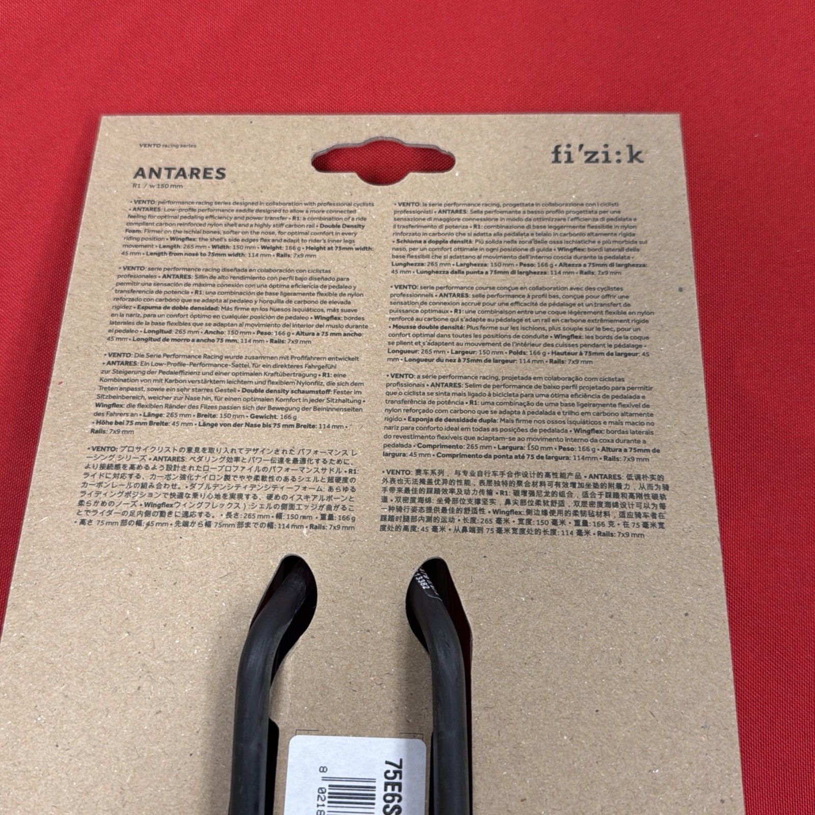 Fizik Vento Antares R1 150 mm Road Cycling Bike Saddle CARBON Rails Black NEW