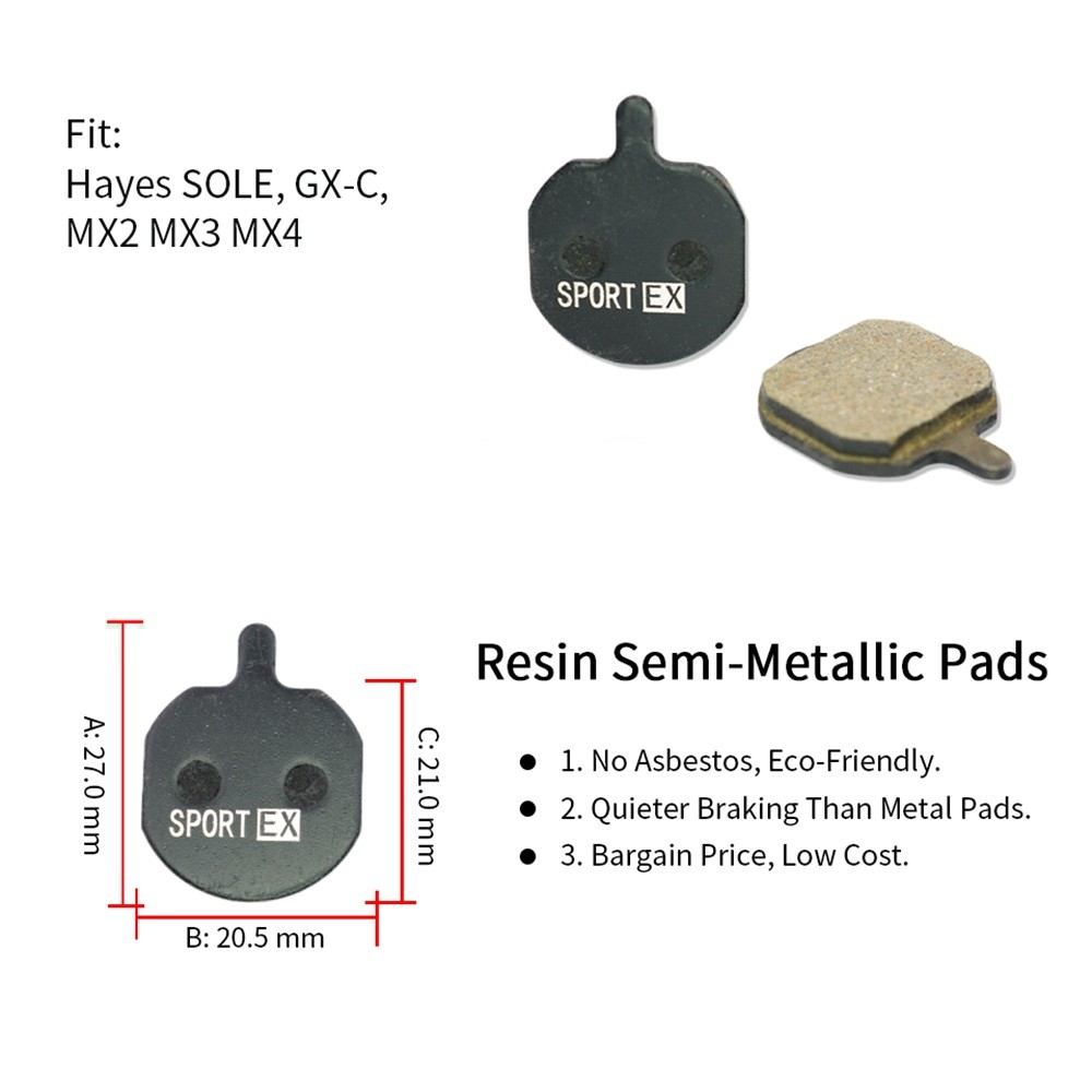 4 Pairs, Disc Brake Pads for MX2 MX3 MX4 SOLE, GX-C, JAK-5 Caliper,9213