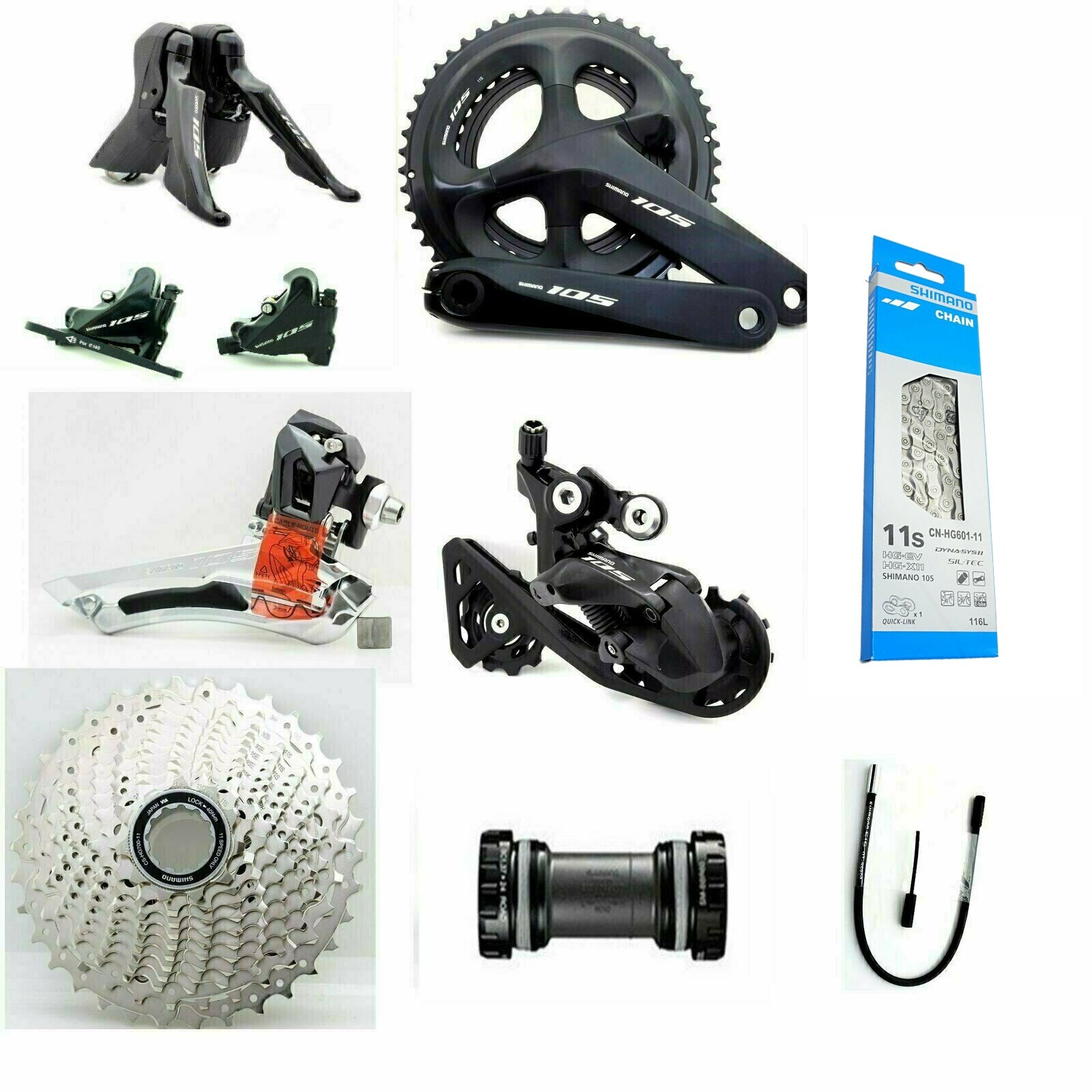 Shimano 105 DISC Brake ST-R7020 FC/FD/RD-R7000 CS-HG700 11-34T CN-HG601 GroupSet
