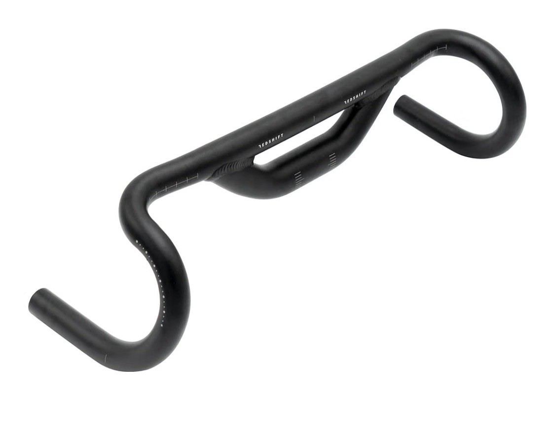 REDSHIFT Top Shelf Low Flare Handlebar Aluminum Drop 50mm of Rise, 44cm Width