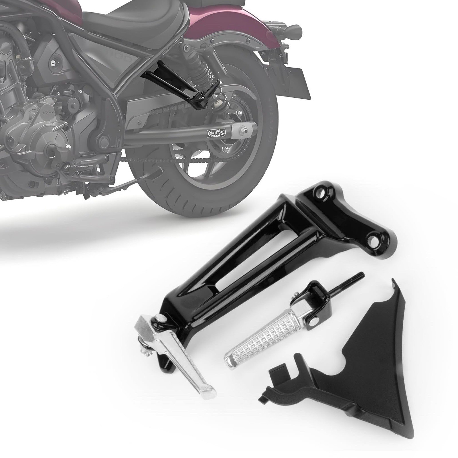 Rear Foot Pegs for Rebel 1100 – Motorcycle Footrests Passenger Footpegs Seat