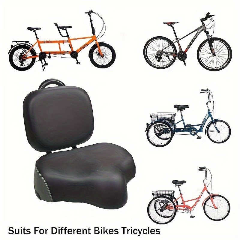 Bike Seat with Backrest Oversized Comfort Bicycle Bike Seats Bicycle Accessories