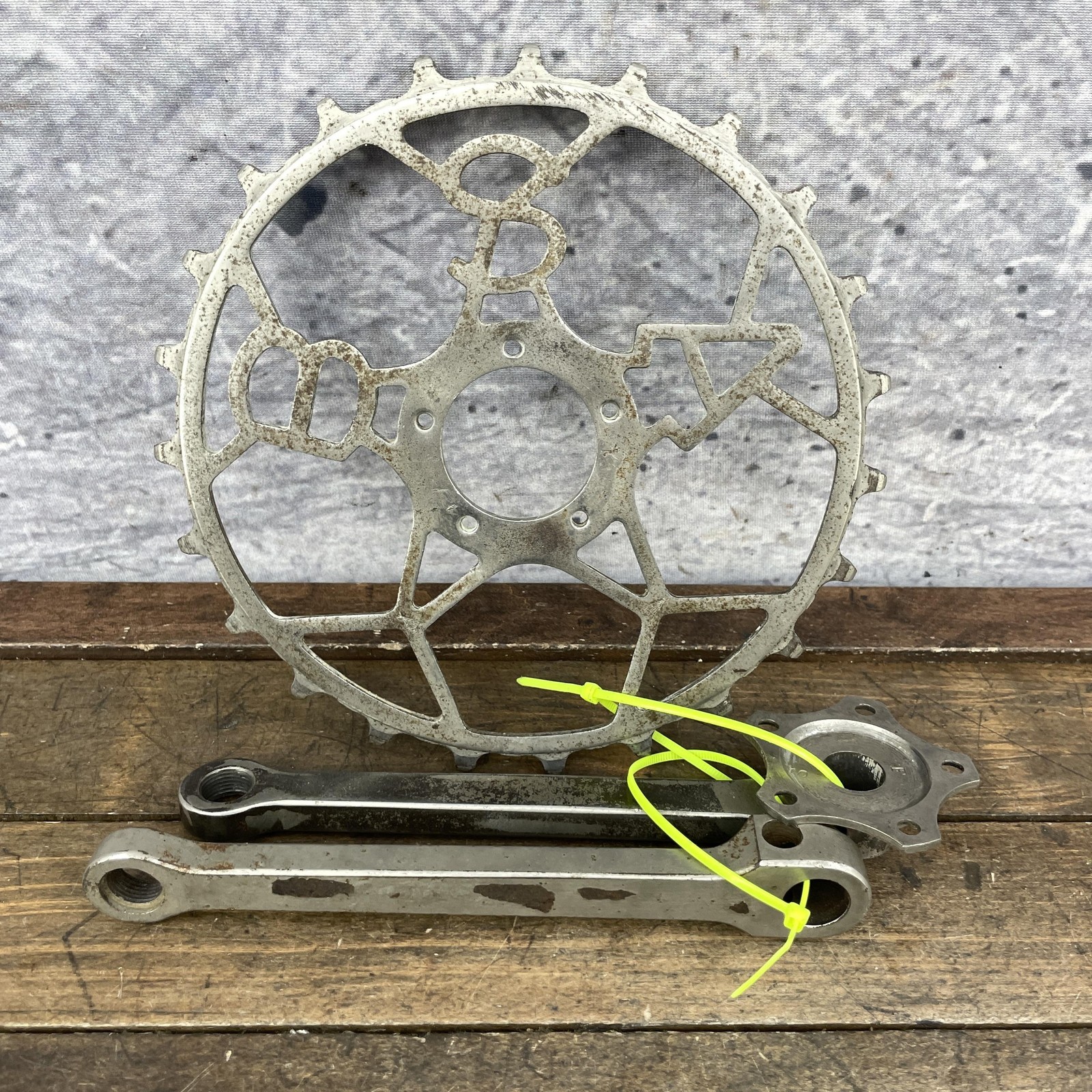 Vintage BSA Crankset Inch Pitch Chainring Steel Skip Tooth Track Bike Crank Set