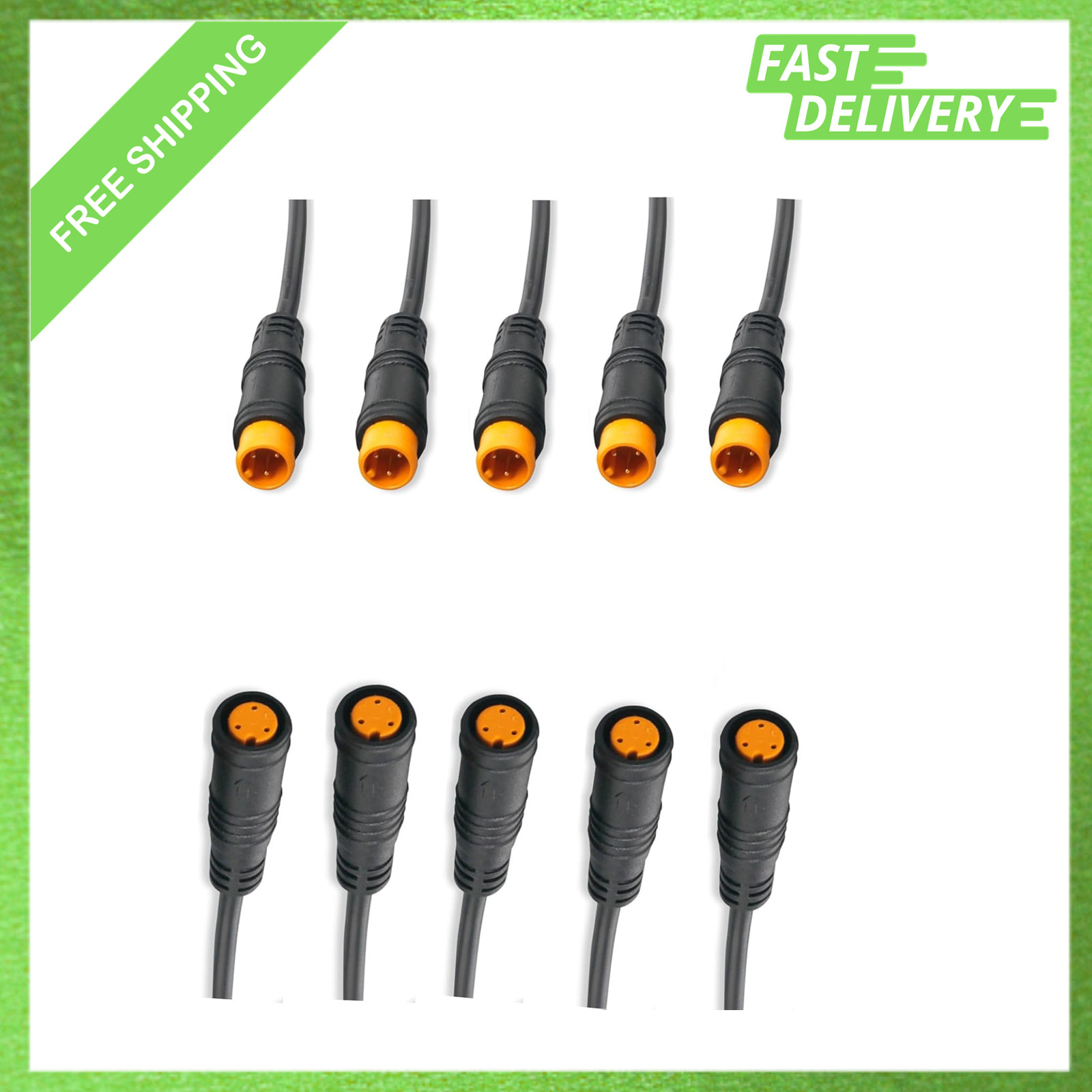 Julet Electric Bike Extension Cable Connector Waterproof 2Pin 3Pin 4Pin Male