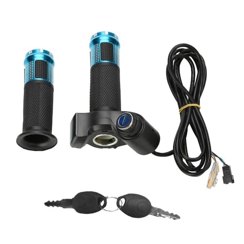 1 Pair E-Bike Throttle Grip, Universal Twist Handlebar with Digital Blue