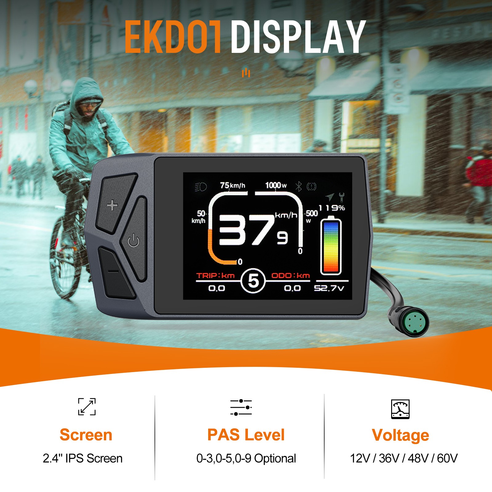 UART EKD01 Display Controller For Bafang Ebike BBS/HD Mid Hub Motor 250W-1000W