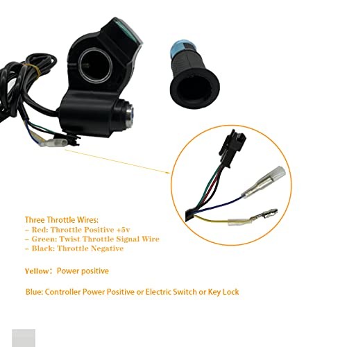1 Pair EBike Throttle Grip, Universal Electric Bicycle Scooter Twist Blue