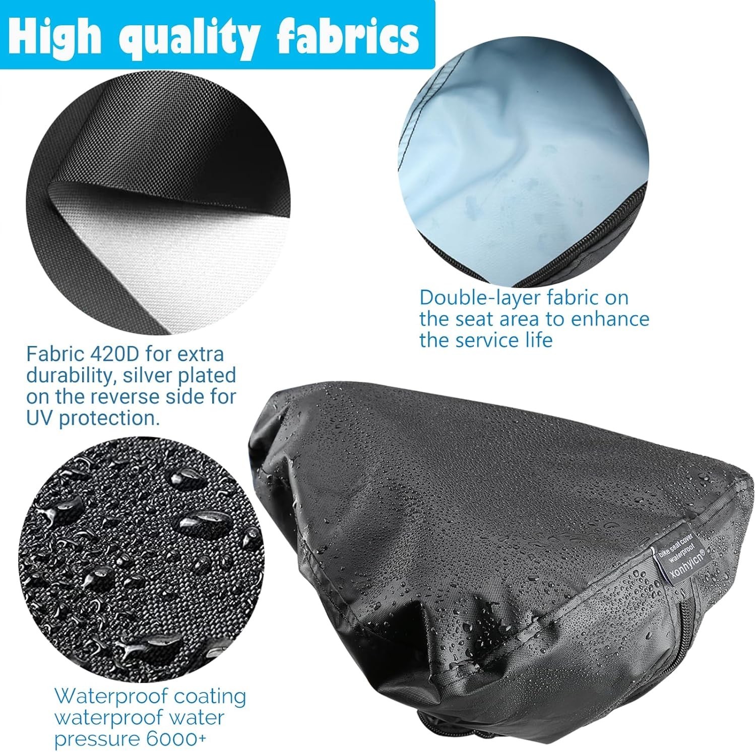 Durable Universal Fit Bike Seat Cover with Double Layer Protection – Black