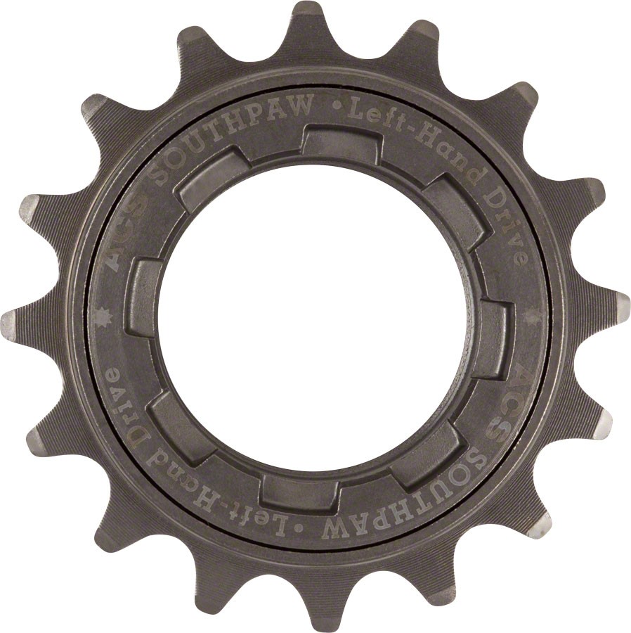 ACS Southpaw Freewheel Left Hand Drive 16t 16 Tooth 3/32 Gun Metal Bike Bicycle
