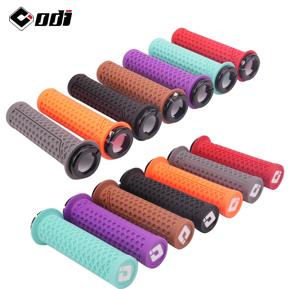 1Pair Lock-On Silicone Mountain Bike Grips Shock-Absorbing Anti-Slip Comfortabl