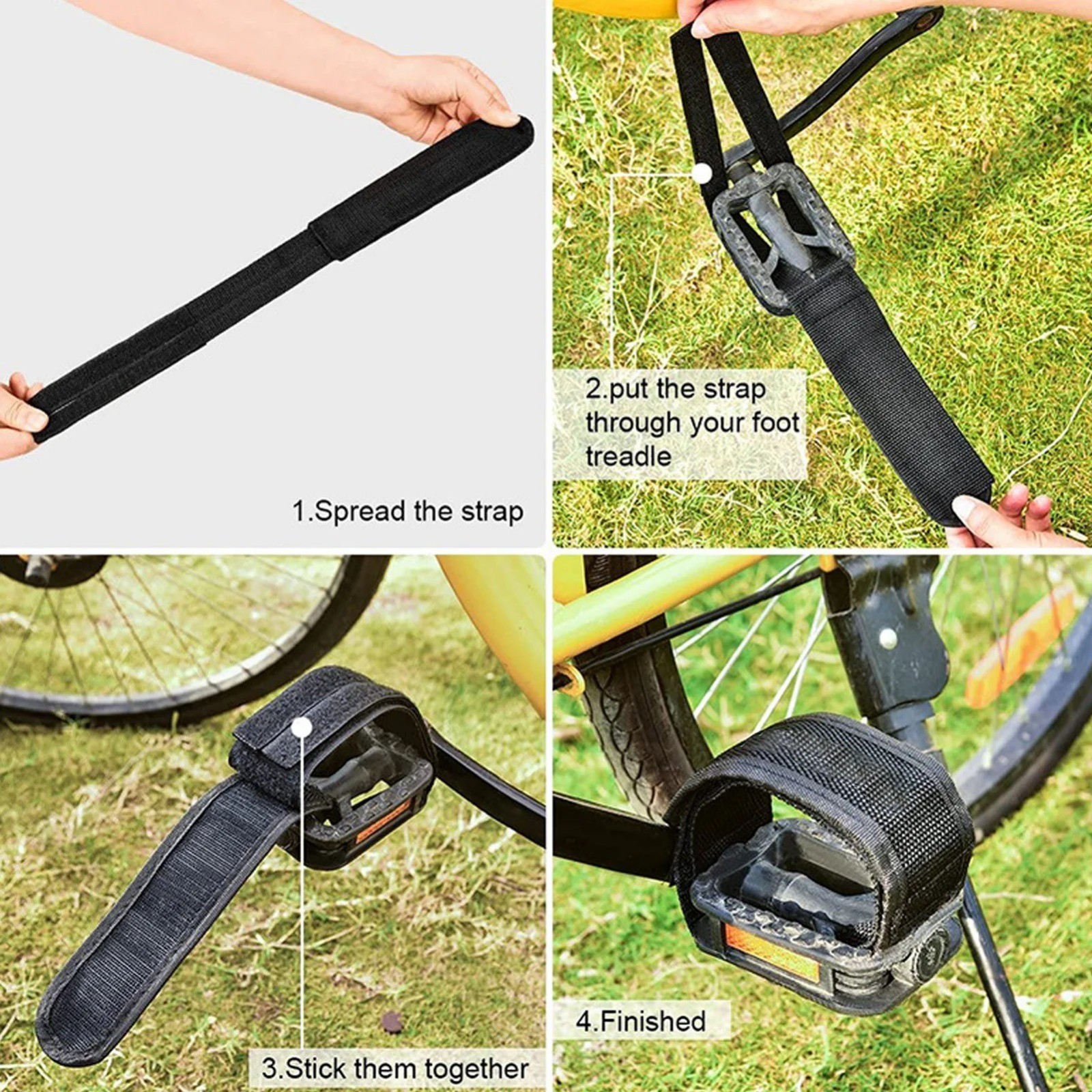 2pcs Bike Cycling Bicycle Soft Fixed Gear Pedal Band Feet Set Pedal Straps
