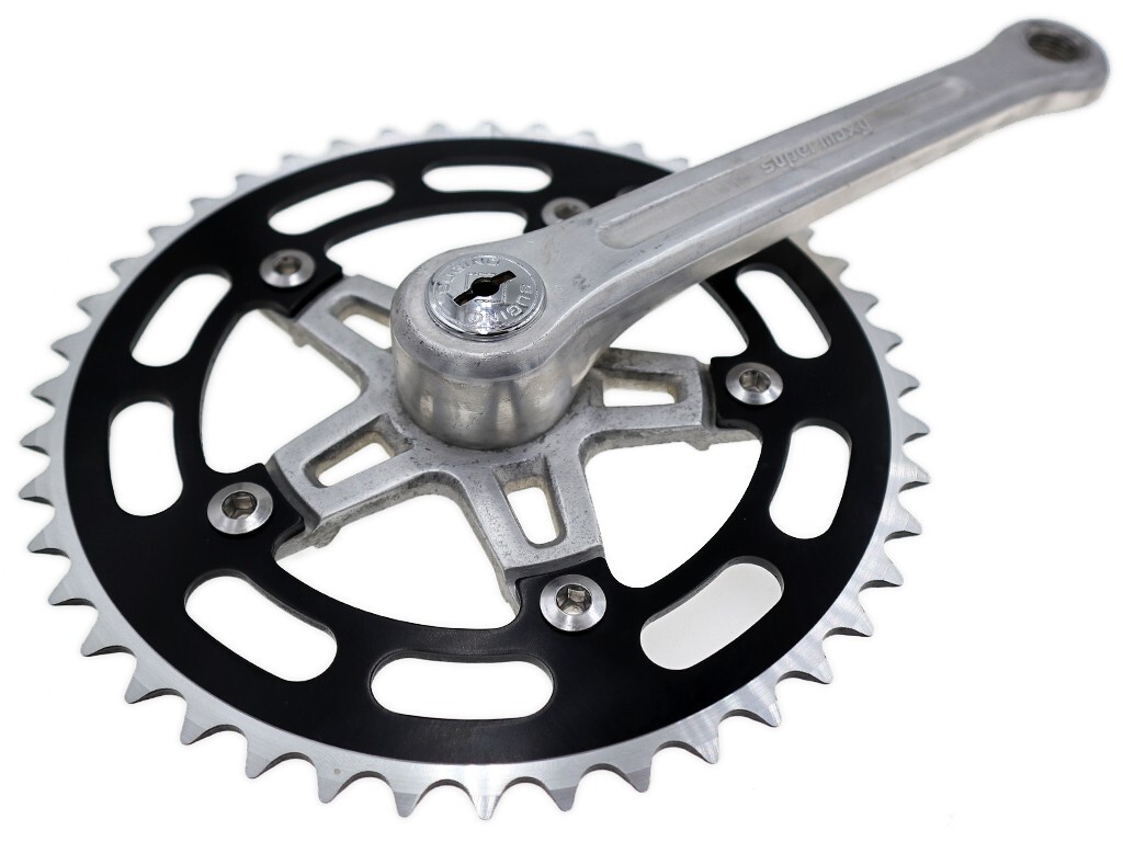 Vintage Sugino super maxy Old School BMX Cranks w/44t Chainring & Tange BB 170mm