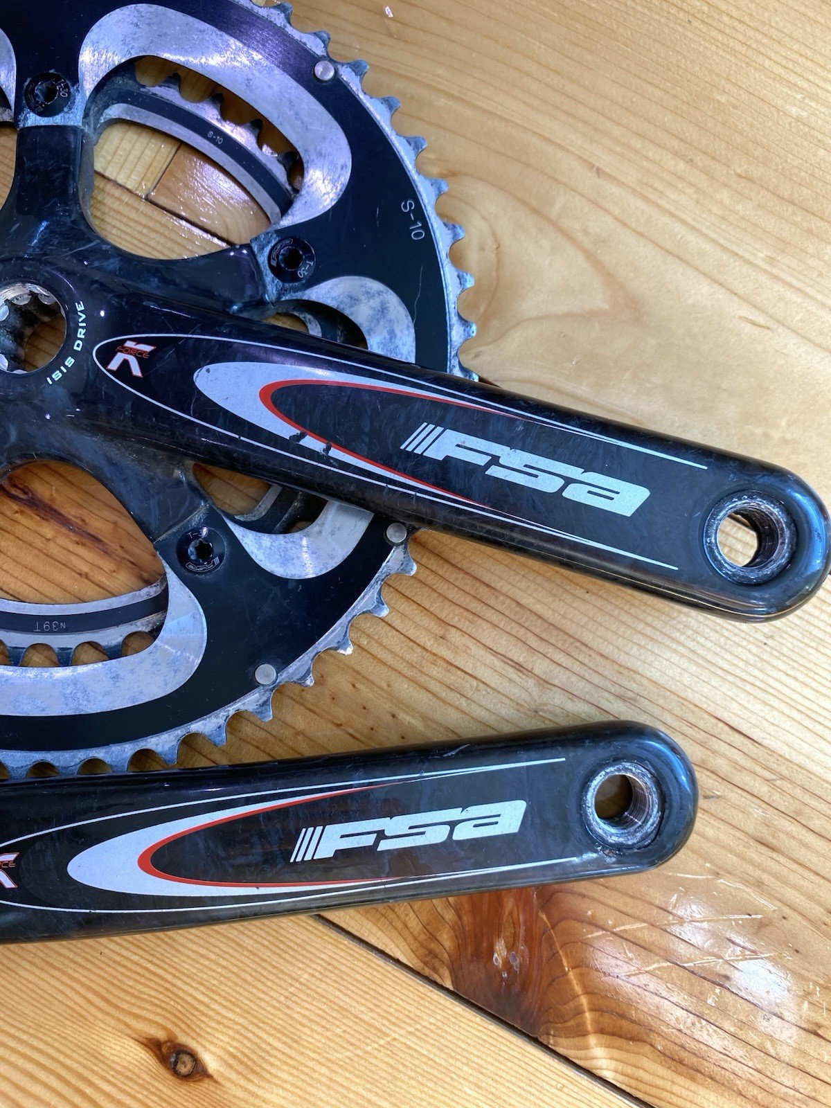 FSA K FORCE LIGHT CARBON CRANKSET 172.5MM TRIPLE 53/39 TOOTH