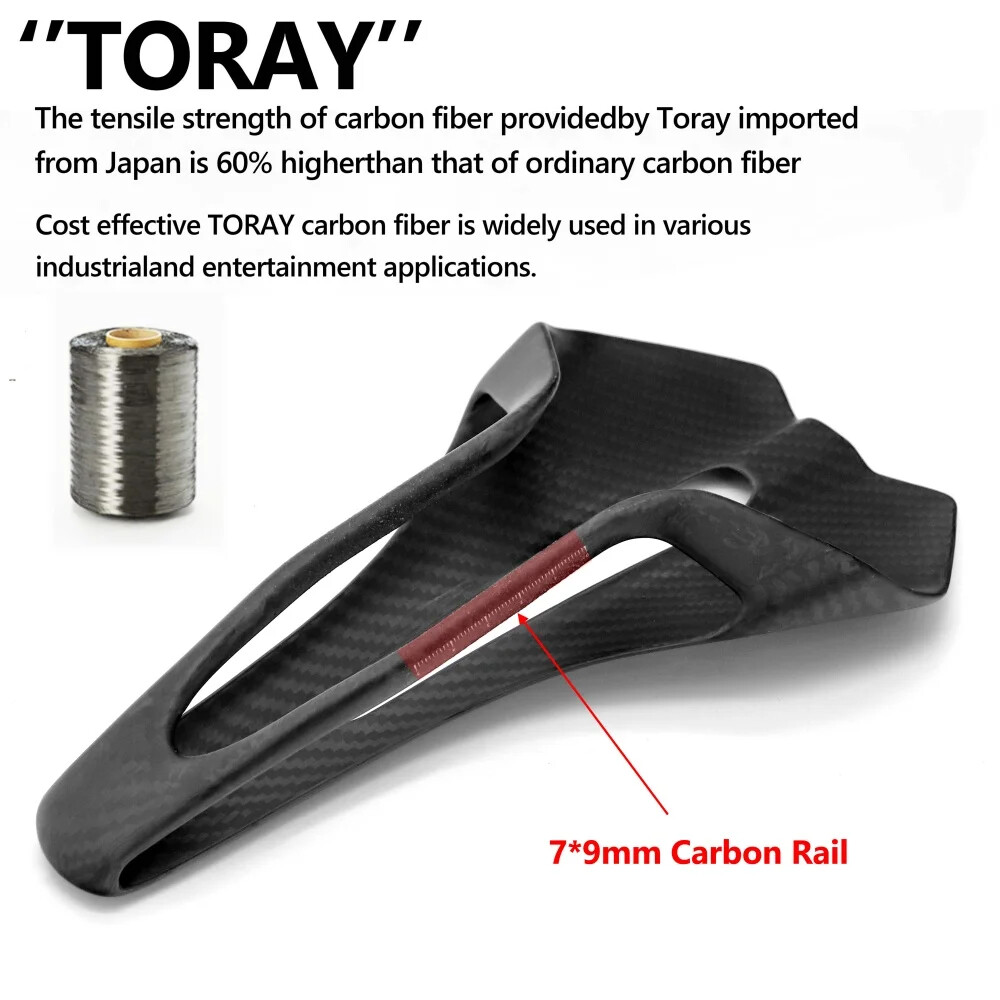 KOCEVLO Carbon Fiber Road Bike Saddle Ultralight 90g Integrated Seat Cushion