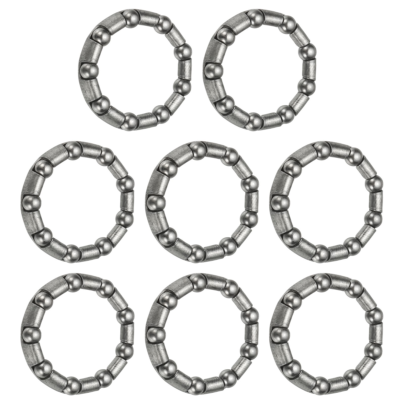 Bike Ball Bearings, Bicycle Crank Bearing #6, 3/16″ x 9 Balls 8 Pack Silver