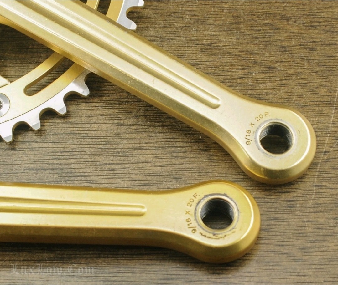 Vintage 80s Campagnolo Old School Gold BMX Bike CRANKS 170 43t NOS Pista Bicycle