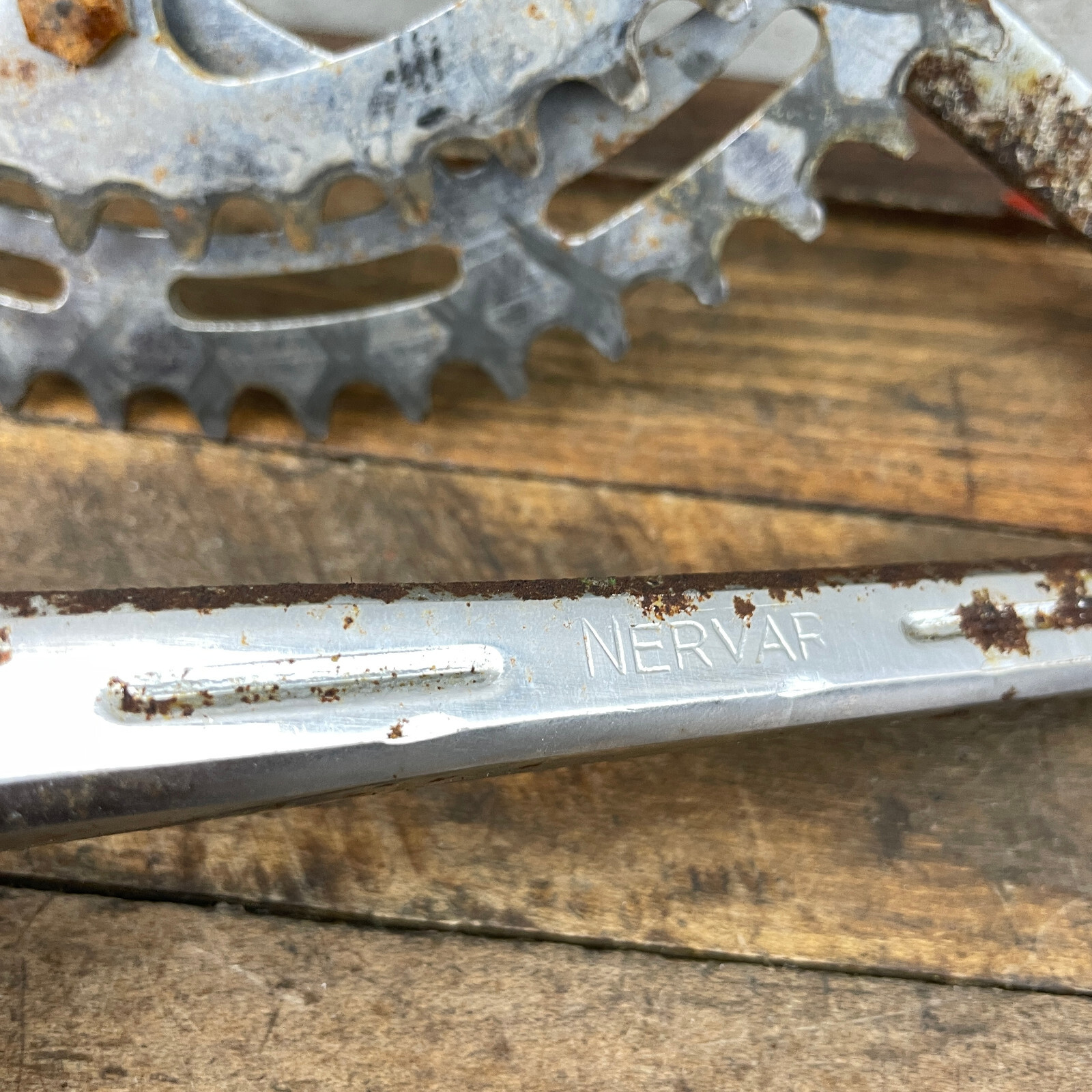 Vintage Raleigh DOUBLE Cottered Crank Set 165 mm Nervar Stamp 50s 60s Steel