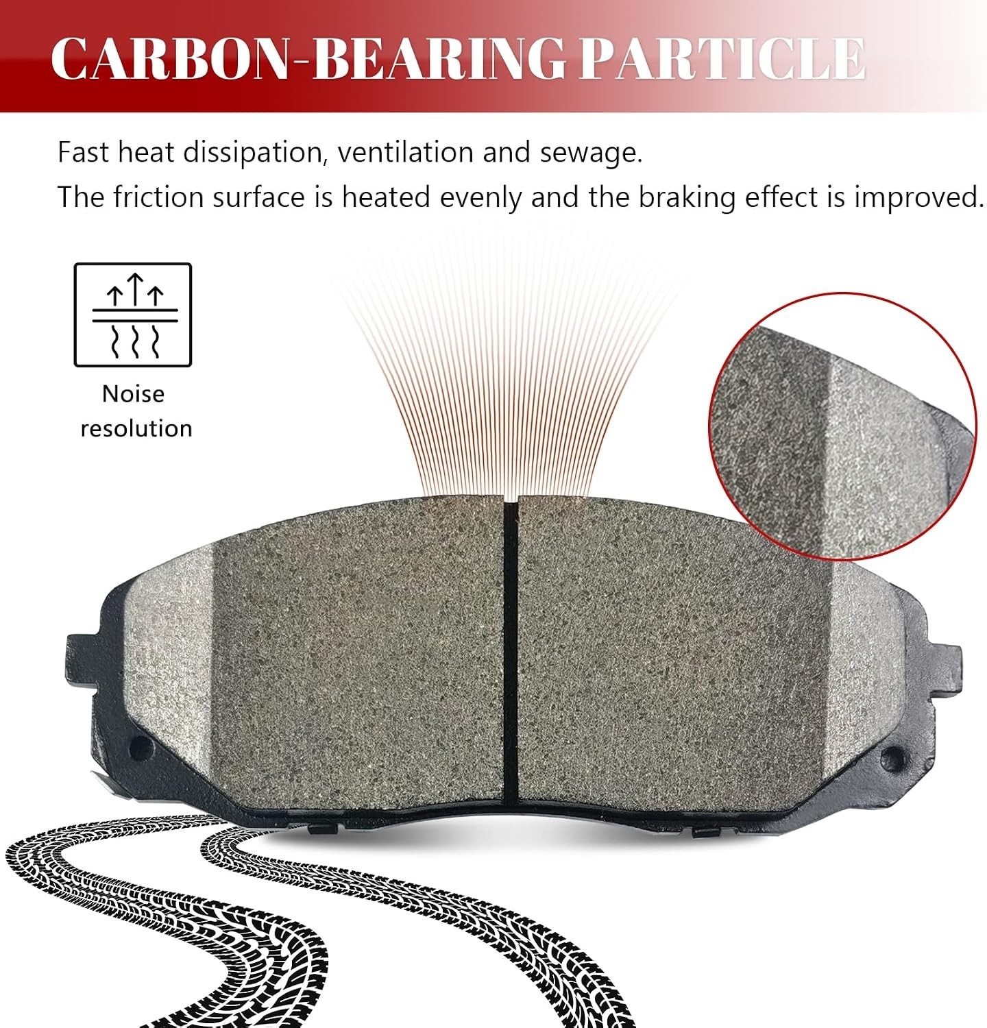 Front and Rear Ceramic Disc Brake Pads Set Replacement for Kia