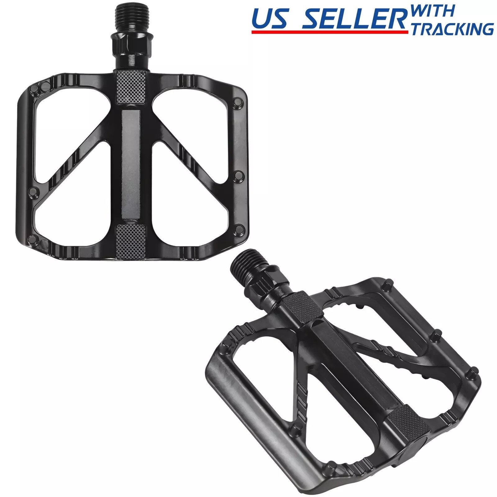 2 Pcs 9/16″ Bike Pedals MTB Road Bicycle Aluminum Alloy Non-Slip Sealed Bearing