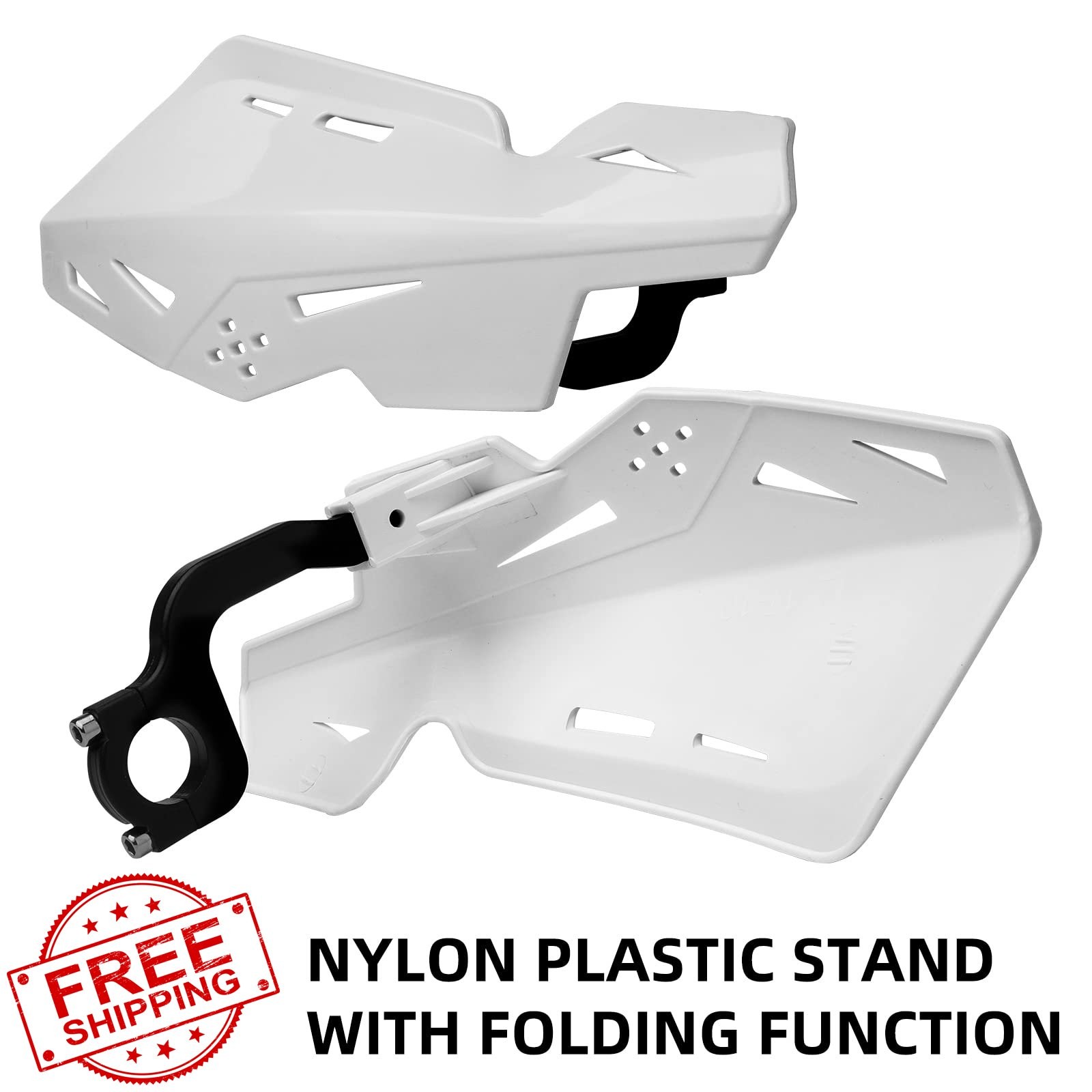 PRO CAKEN Handlebar Hand Guards Nylon 7/8″ 1 1/8″ Dirt Bike White