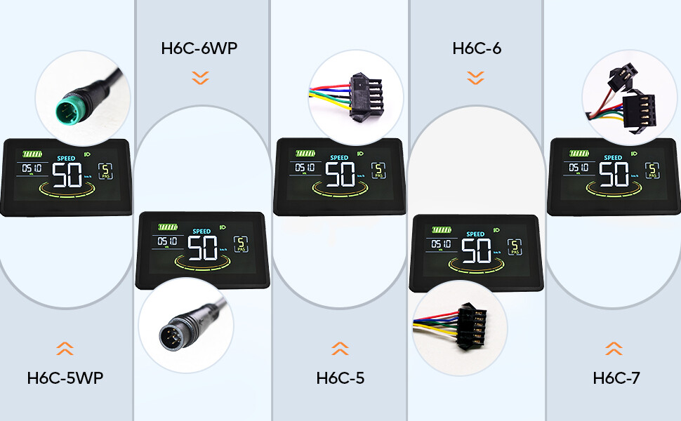Ebike H6C LCD Display Control Electric Bicycle Speed Meter Speedometer UART No2