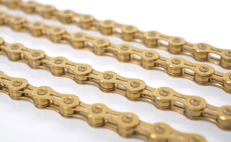 KMC X11EL 11 Speed Chain Extra Light Road MTB w/ MissingLink – Gold / Silver