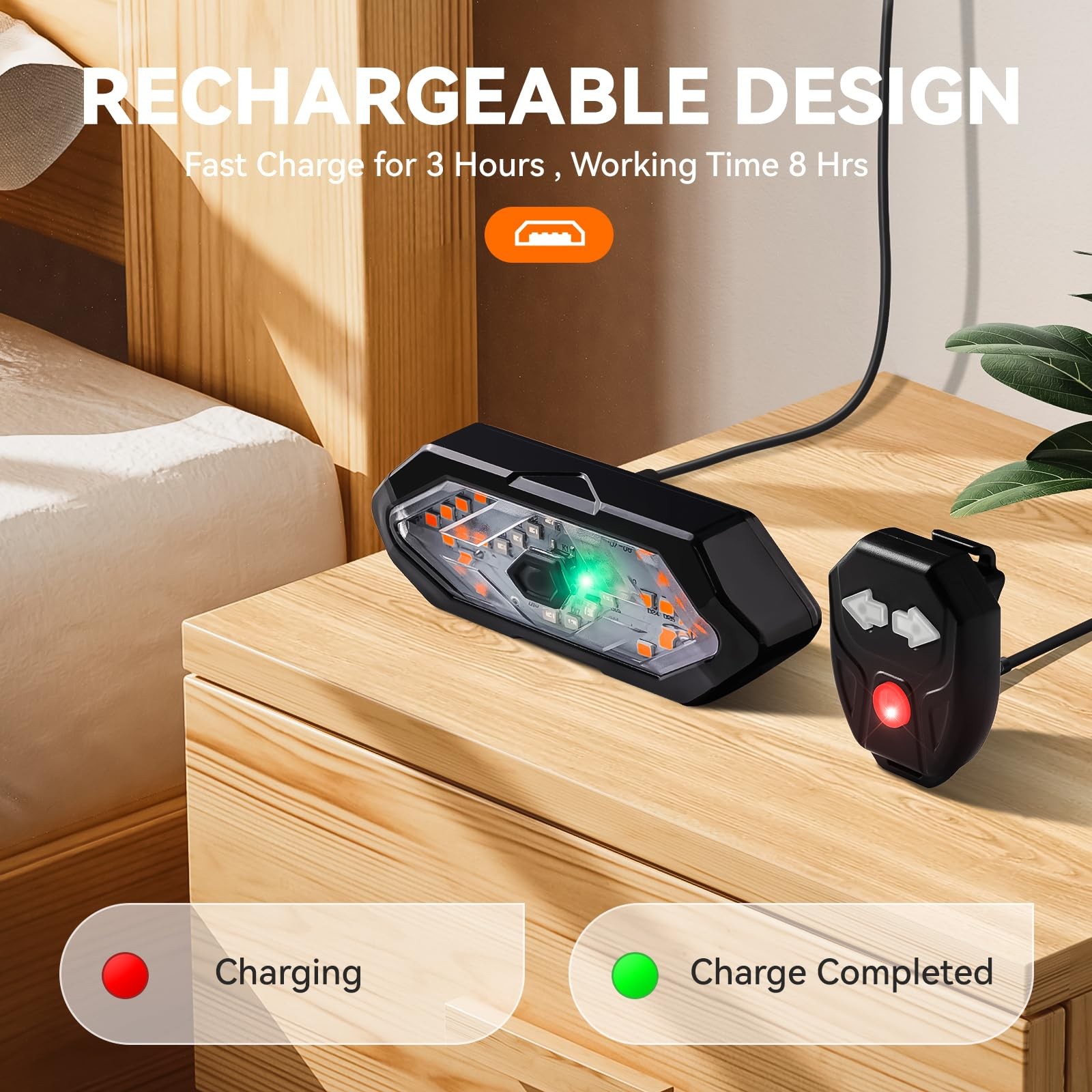 Bike Tail Light with Turn Signals USB Rechargeable Bike Turn Signals 120 Lumens