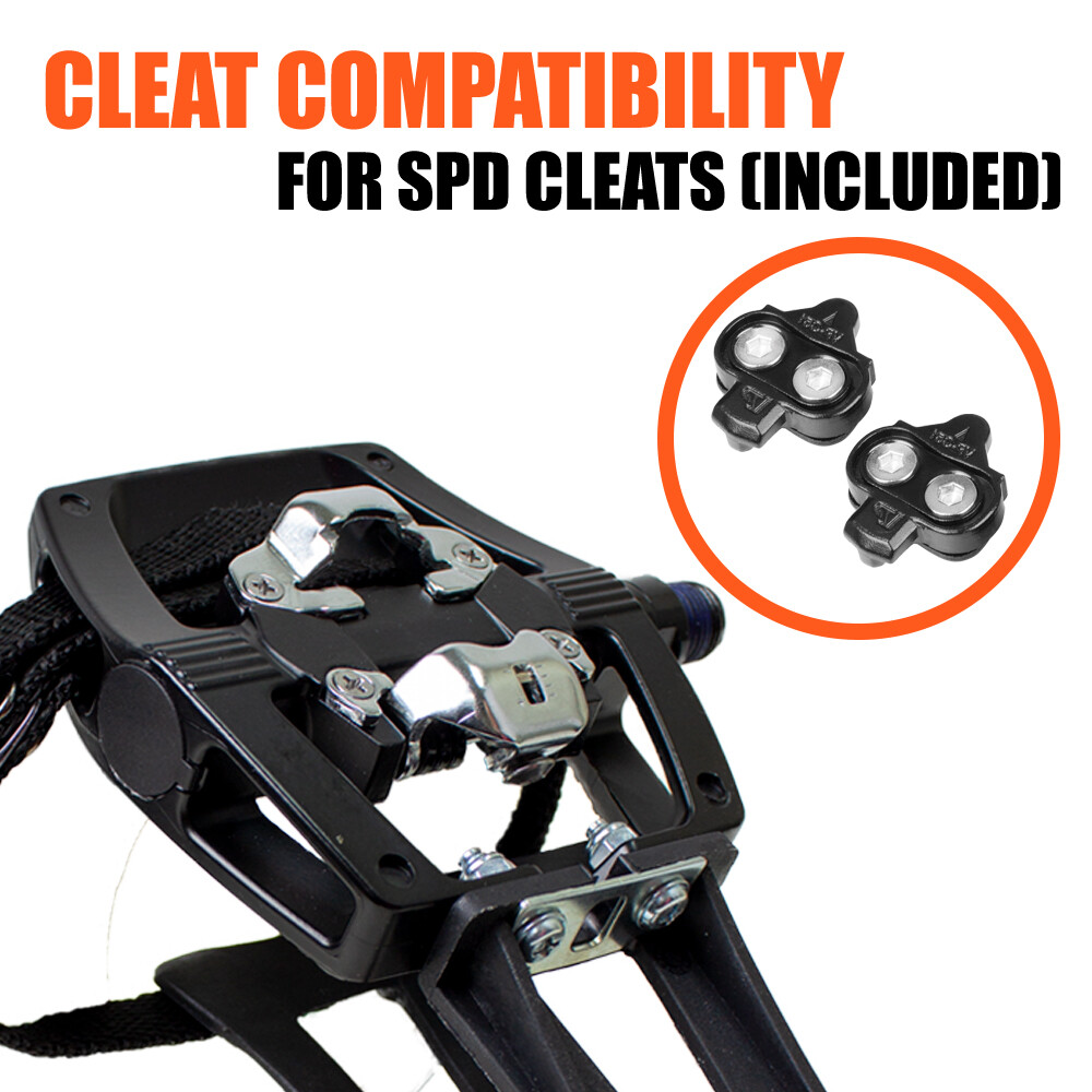 BV Shimano SPD Bike Pedals Clipless w/ Toe Clips Mountain Road Bike SPD Cleats