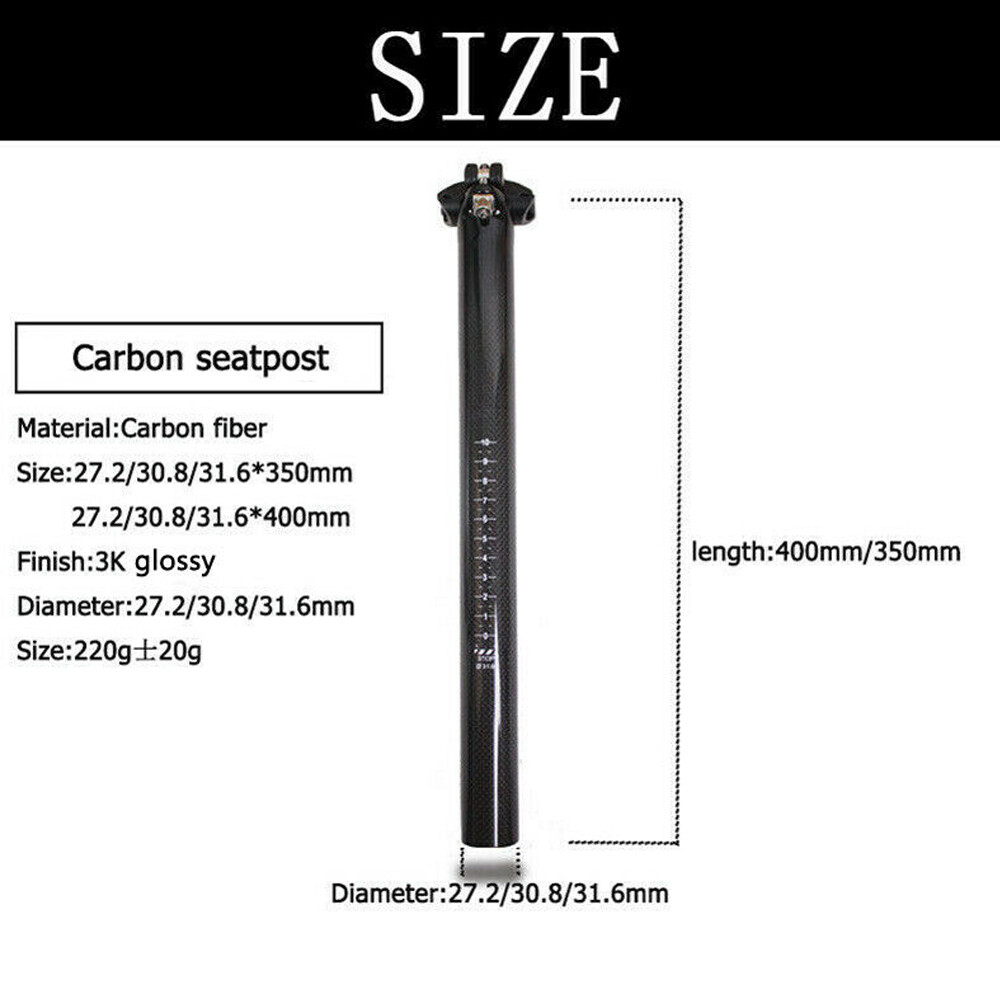 Carbon Fiber Seatpost 27.2/28.6/30/30.8/31.6/33.9mm MTB Bike Seat Tube Seat Post