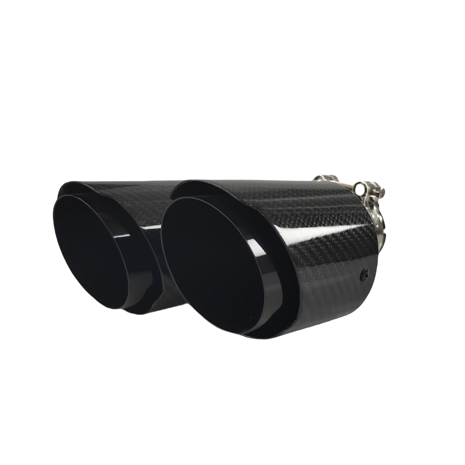 Car Carbon Fiber Glossy Muffler Tip Exhaust Pipe Y Shape Double Exit Mufflers