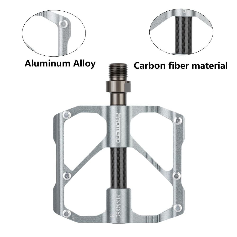 Aluminum Alloy & Carbon Fiber MTB Pedals – 9/16″ Sealed 3-Bearing System | Li…