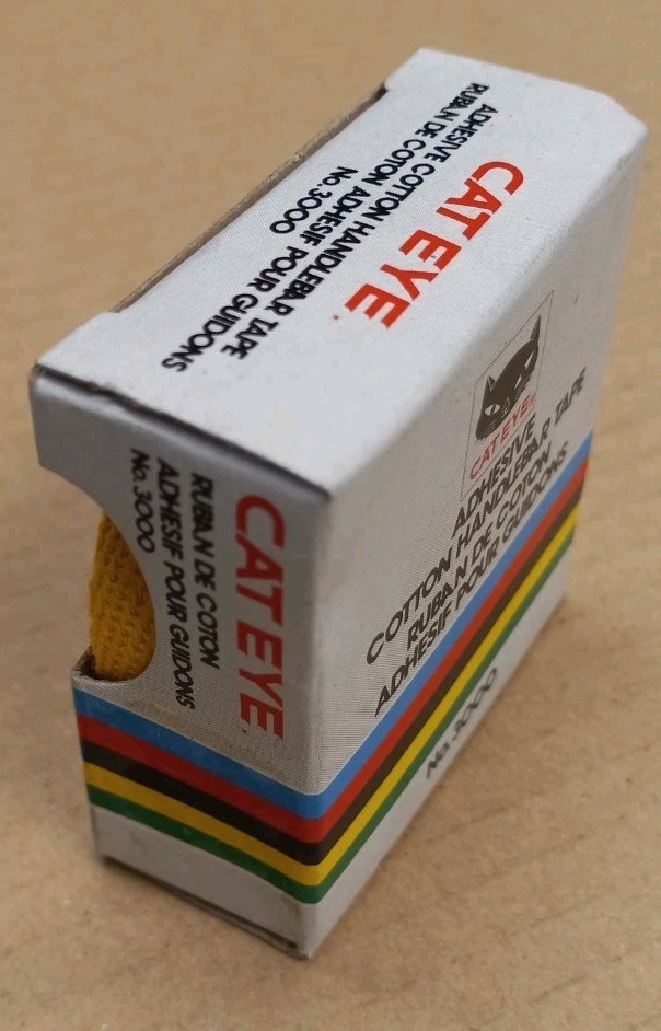 Vintage Cateye Adhesive Cotton Handlebar Tape NOS Yellow