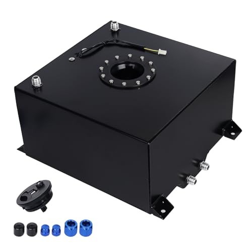 Universal 10 Gallon 40L Fuel Cell Tank with Cap and Level Sender Polished