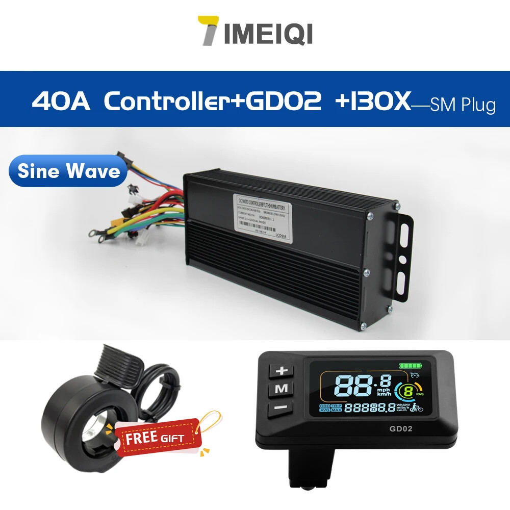 E-bike 3-mode Sine Wave 36V 48V 17A/26A/30A/40A Brushless Motor Controller Kits