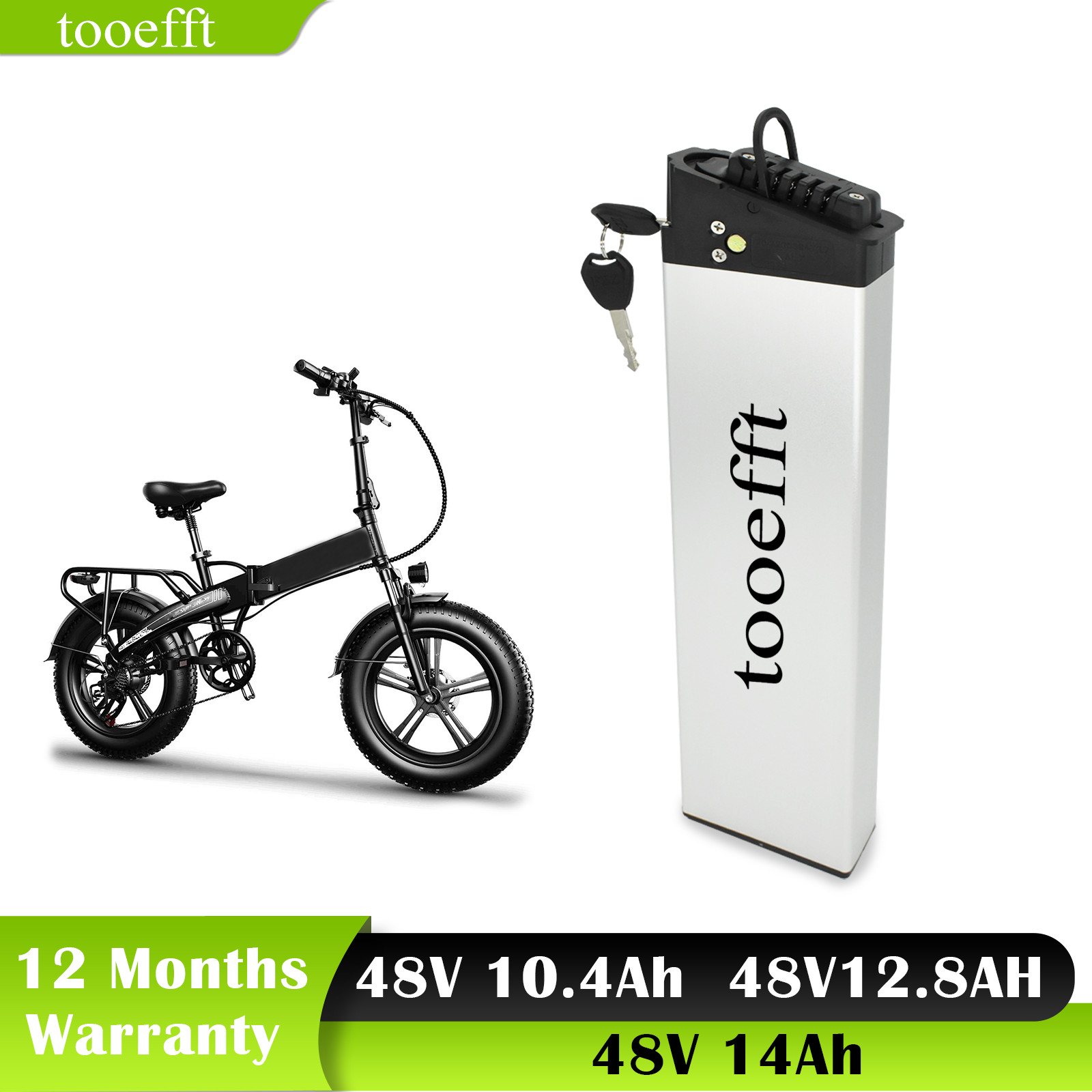 tooefft 48V 10.4Ah 14Ah E-bike Battery Packs Electric Bicycle for Samebike
