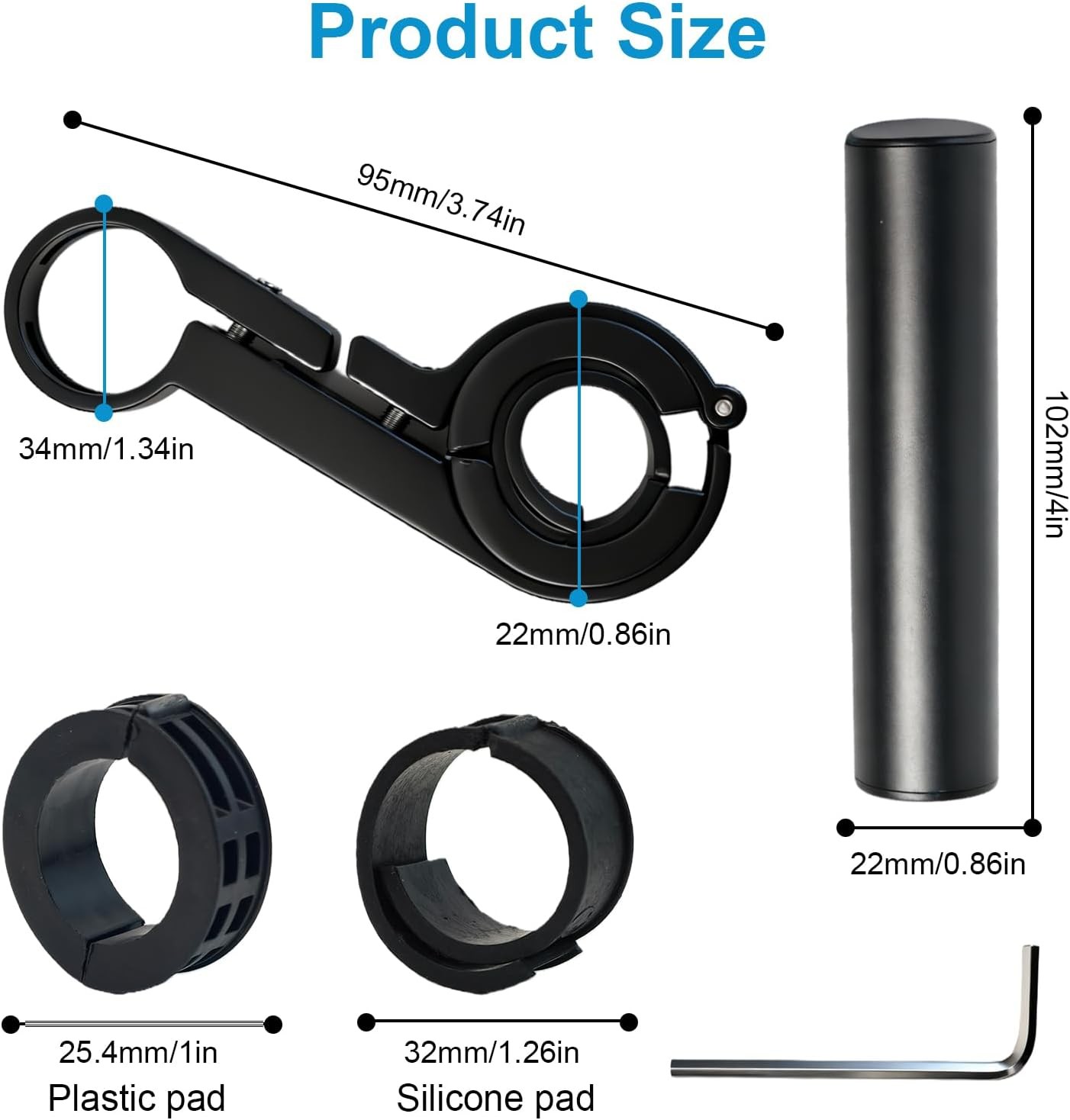 Bike Handlebar Extender – 4in Aluminum Alloy Handlebar Extension with Single Mou