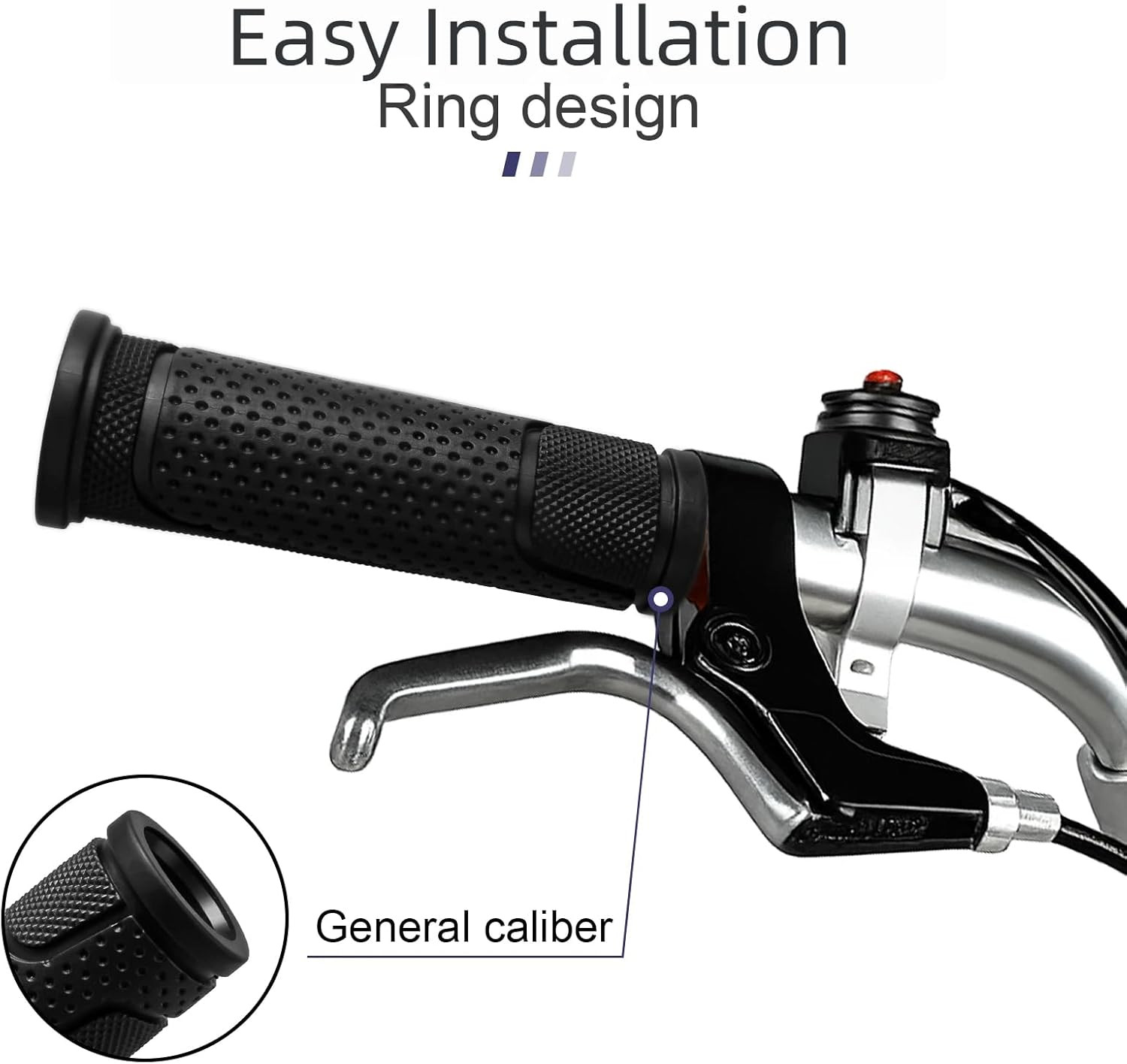 4 PCS Kids Bike Handlebar Grips | Black + Color Combo | 8 Options | Non-Slip 22.