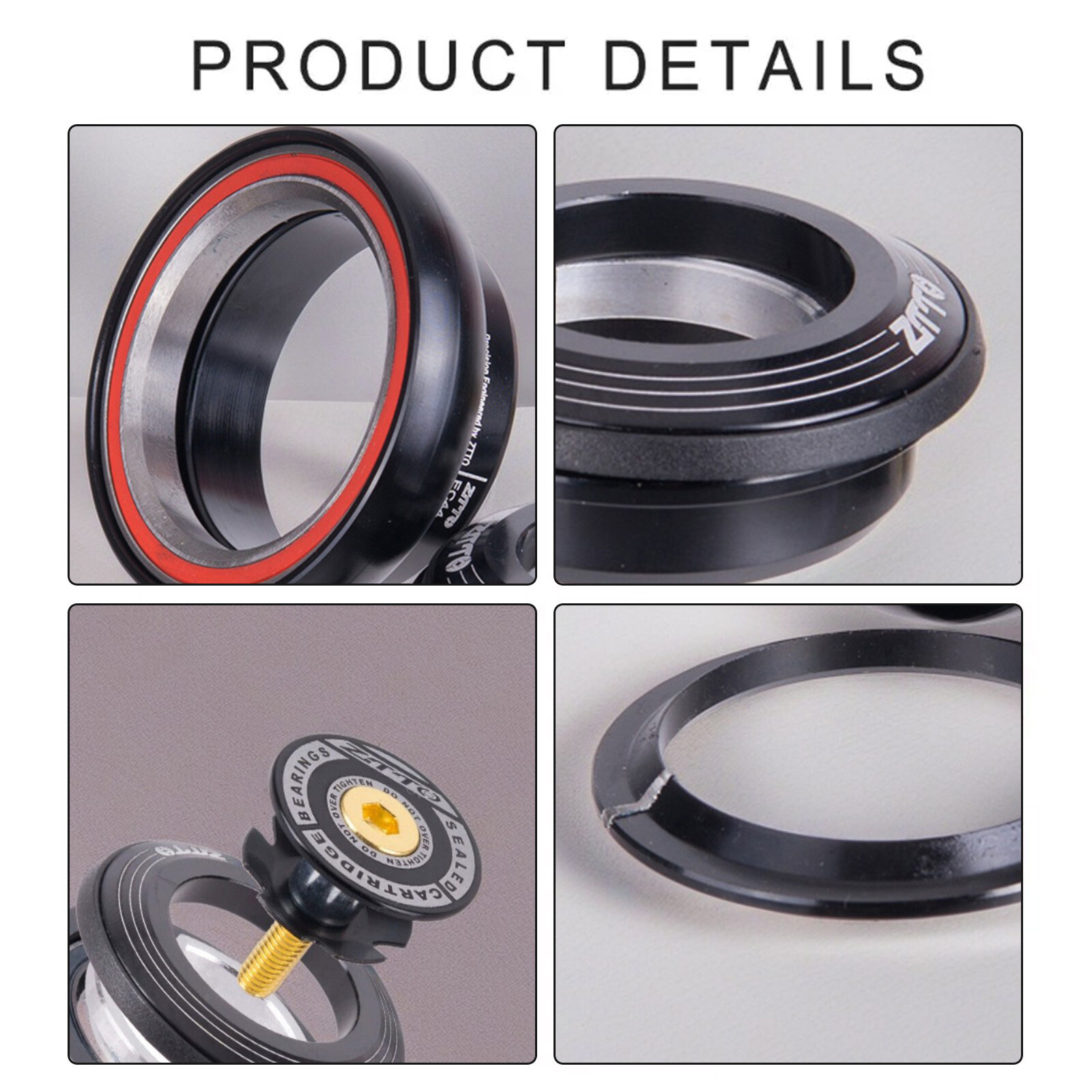 Bicycle Headset MTB 44mm ZS44 1 1/8″-1 1/2″ Straight Tube Frame to Tapered Fork