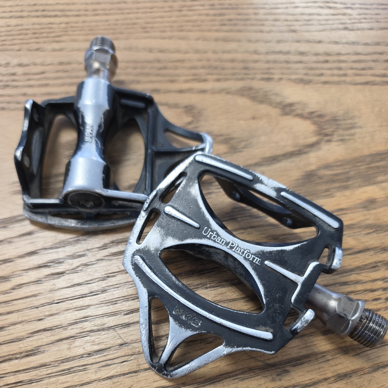 MKS URBAN PLATFORM BLACK ANODIZED FORGED ALLOY BICYCLE PEDALS 9/16 X 20 TPI
