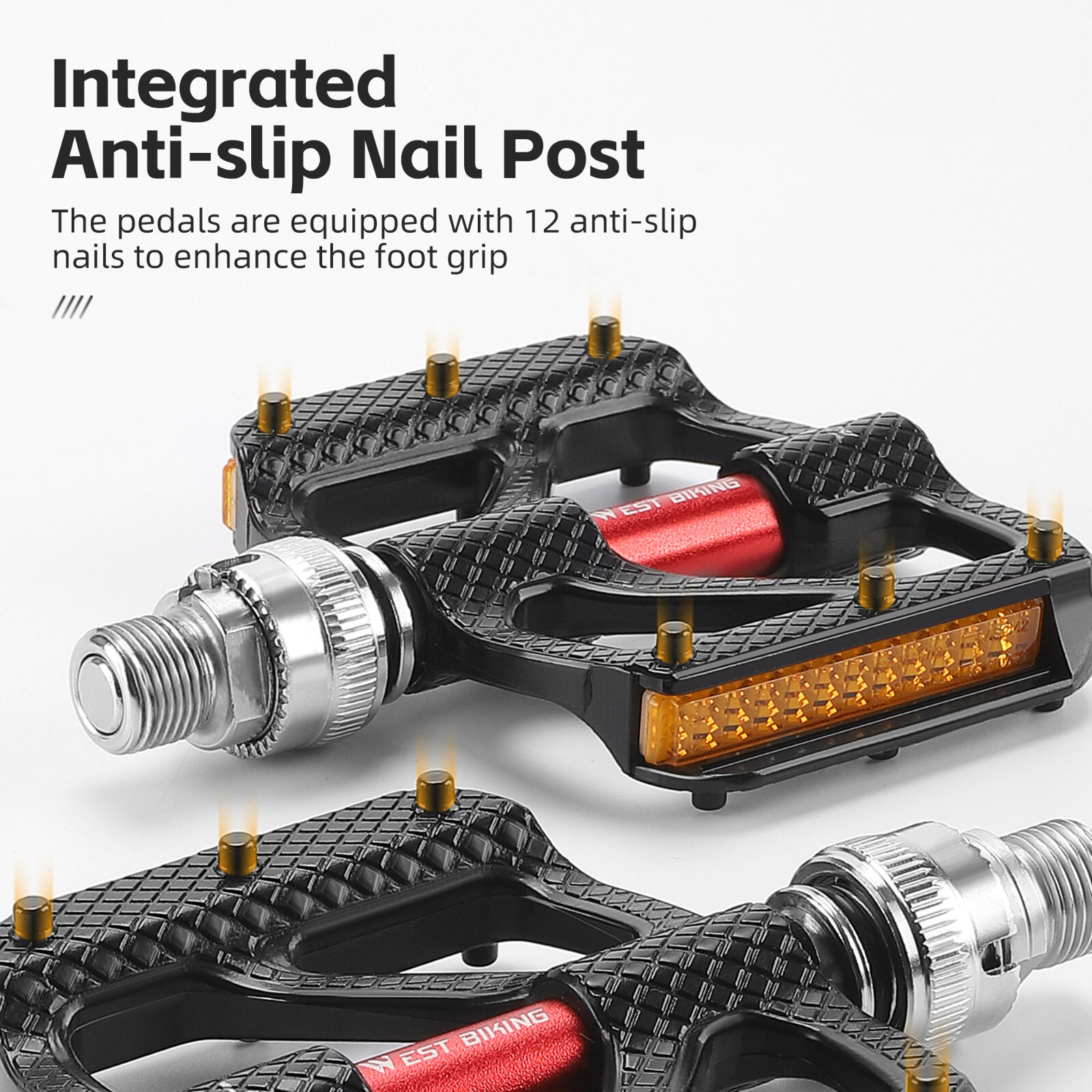 WEST BIKING Bike Pedals Quick Release CNC Seal Bearing 3 Bearings Pedals a Pair