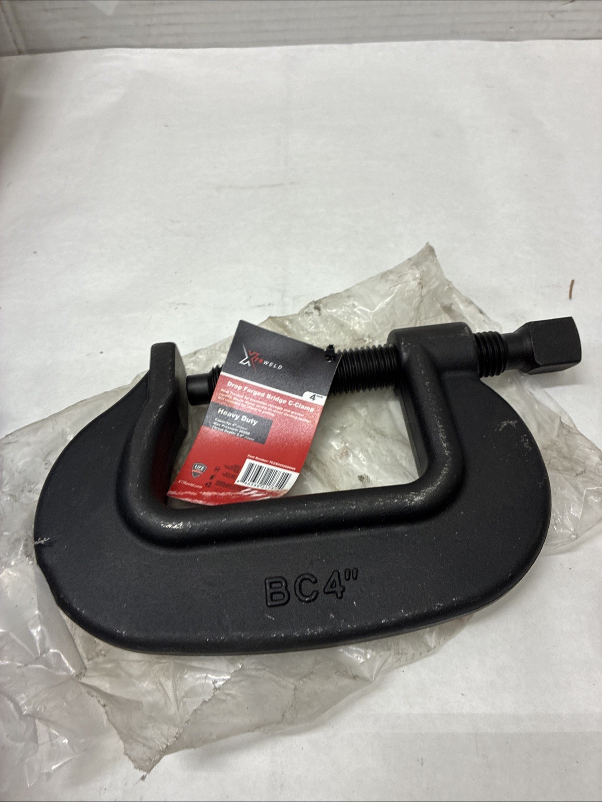 TCCB0420000HS XTRweld Clamp, 4.5″, C, DF, Bridge, 20000 PSI, Steel, Black Oxide