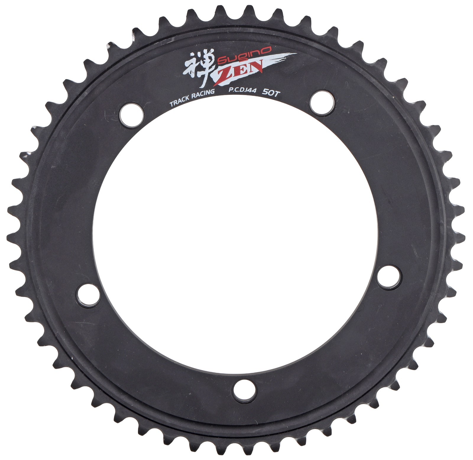 Sugino Zen Track Bike Racing Chainring 144BCD 5-Bolt 47T – 56T BLACK Fixed Gear