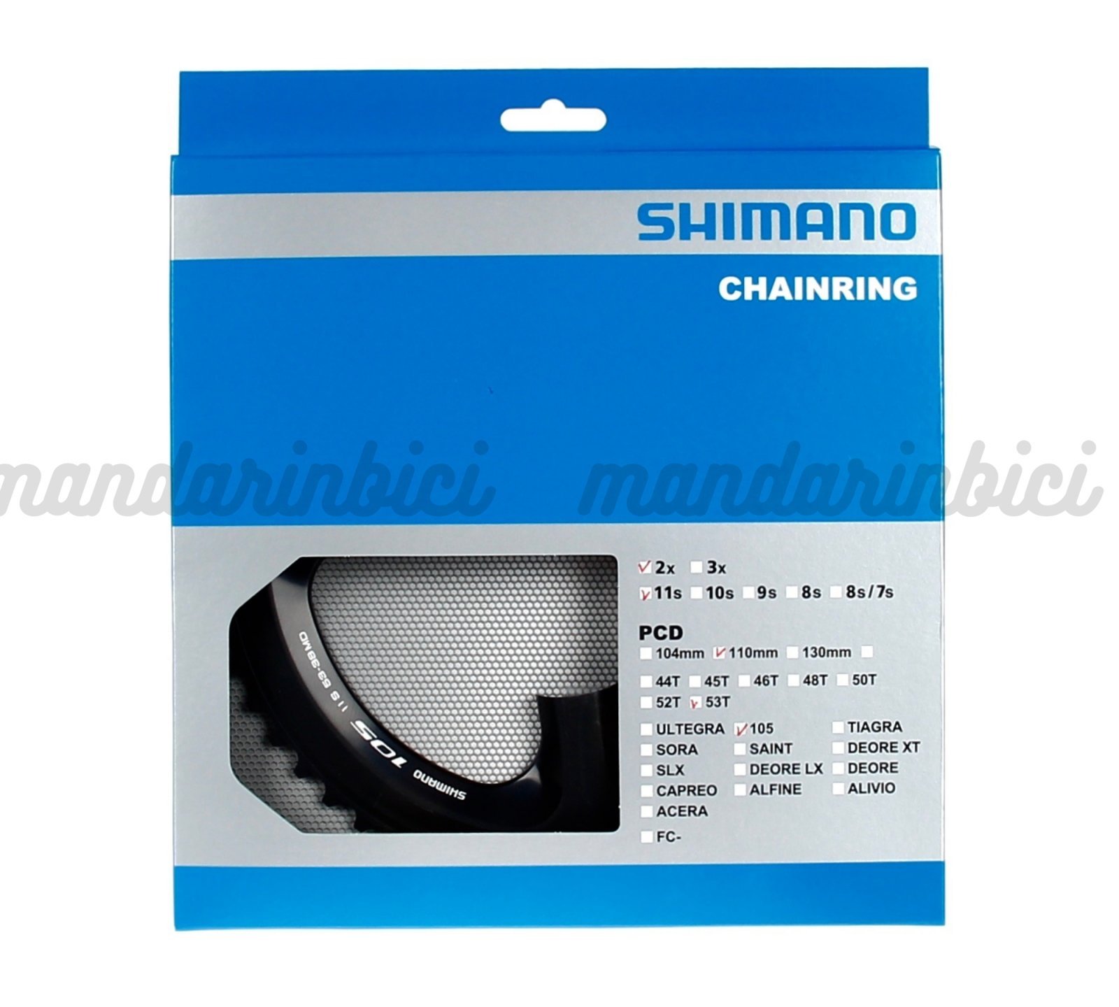 Shimano 105 FC-5800 53T & 39T MD Outer/Inner Chainrings 11-Speed (Black)