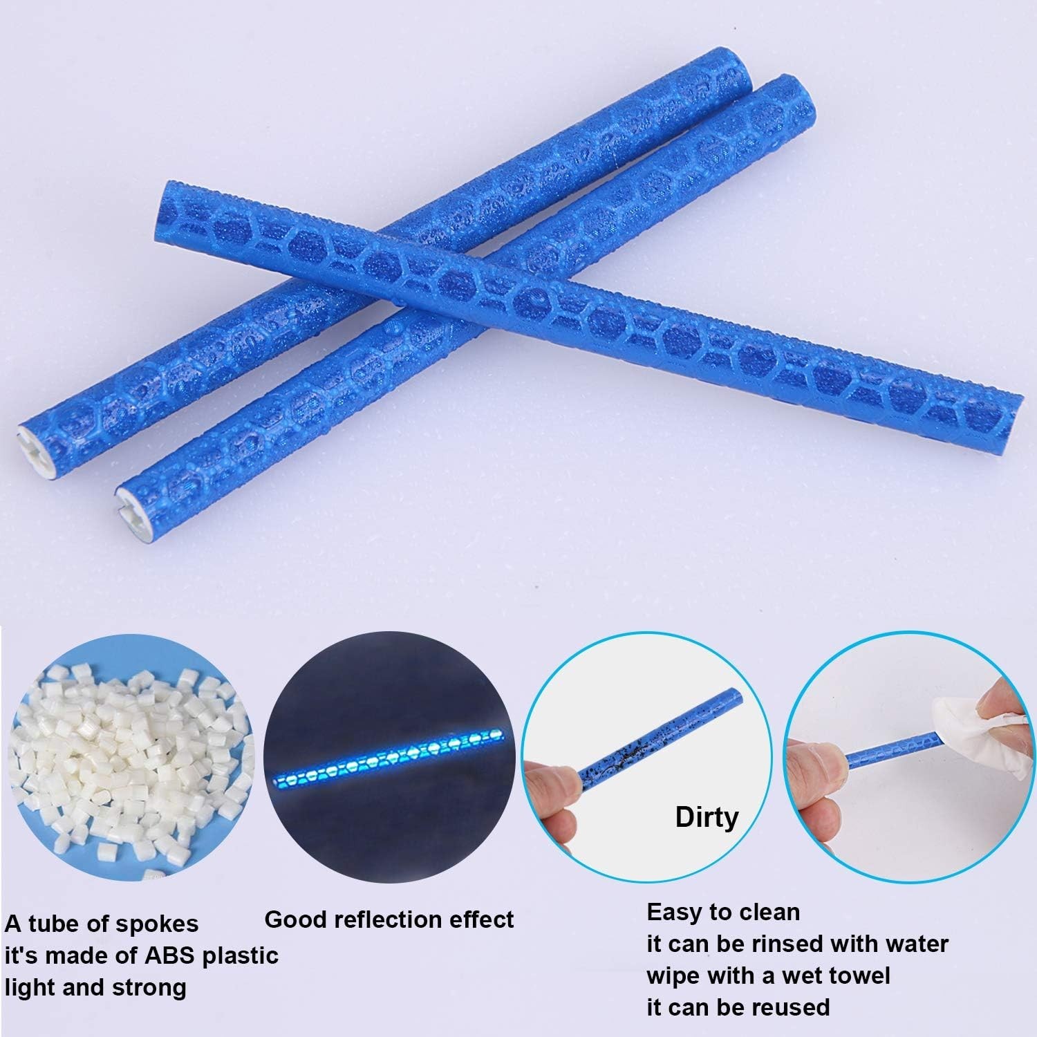 84Pcs/ 7 Sets Bicycle Spoke Skins Wraps Bicycle Wheel Spoke Reflector Reflective